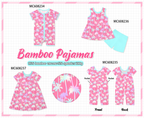 PO101 Pink palm tree print bamboo collection