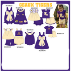 PO101 Purple LSU embroidery gingham collection 1