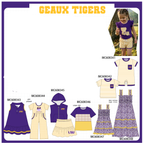 PO101 Purple LSU embroidery gingham collection 2