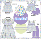 PO101 Purple floral smocked ruffle collection