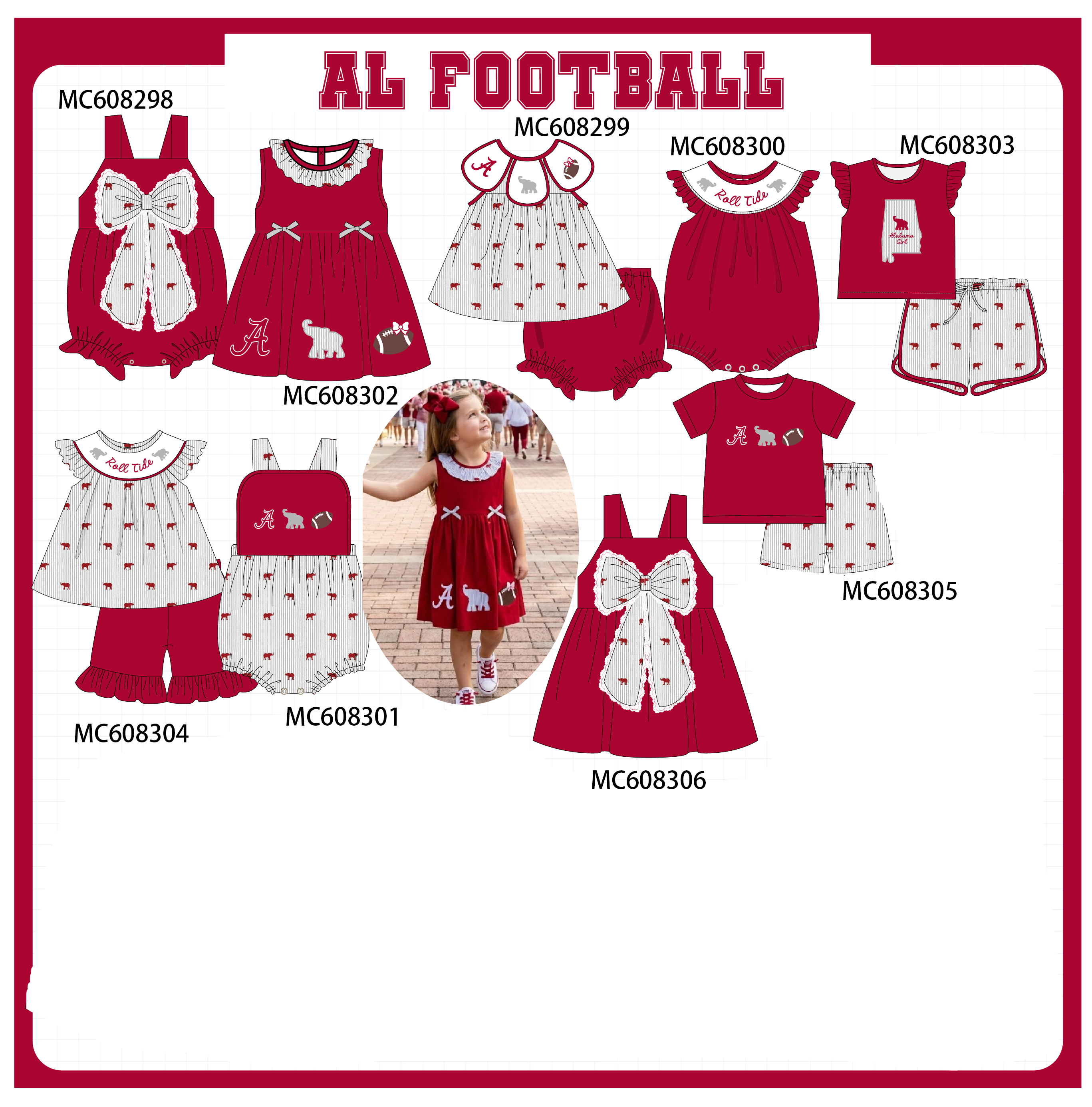 PO101 Red Alabama embroidery collection 1