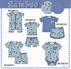PO101 Teal palm print bamboo collection
